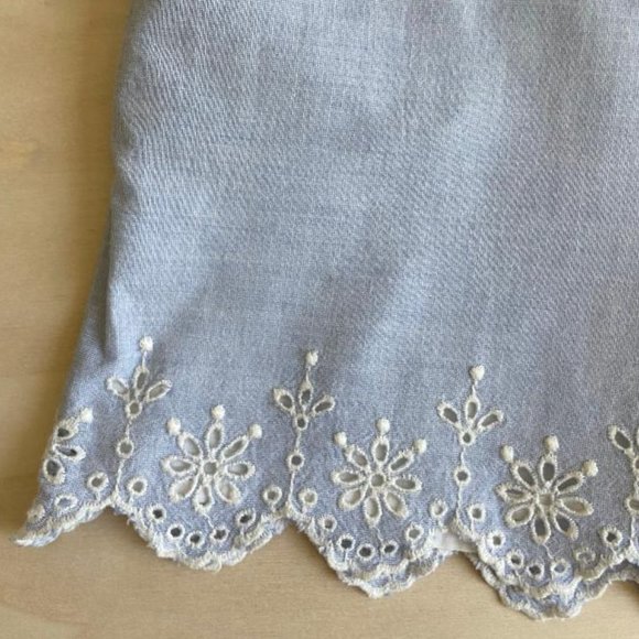 Mini Boden Girl's Fun Layered Chambray/Broderie Romper - Picture 8 of 8